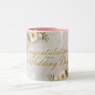 Tasse 2 Couleurs Félicitations pour votre jour de mariage