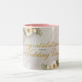 Tasse 2 Couleurs Félicitations pour votre jour de mariage