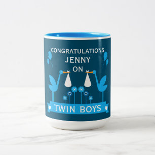 Tasse 2 Couleurs Félicitations Stalk Delivery Twin Boy