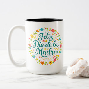 Tasse 2 Couleurs Feliz Dia De La Madre Calligraphie de la fête des
