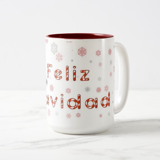 Tasse 2 Couleurs Feliz Navidad (Devant droit)