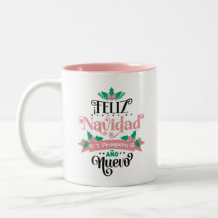 Tasse 2 Couleurs Feliz navidad y prospo ano nuevo noël