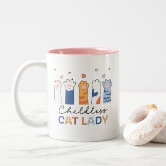 Tasse 2 Couleurs Femme au chat sans enfant votant Kamala Harris Pré
