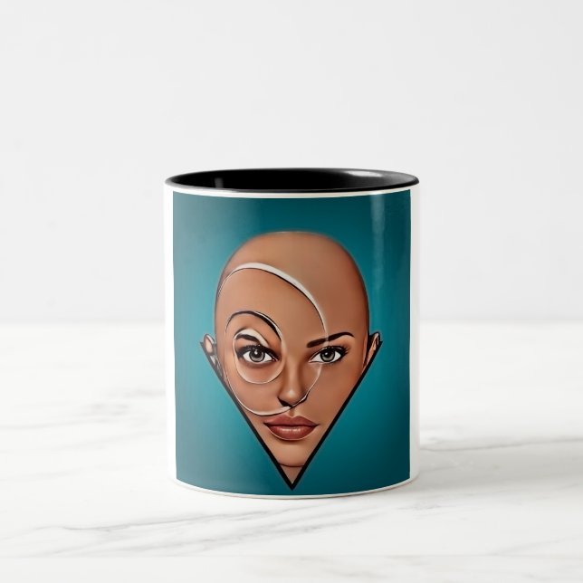 Tasse 2 Couleurs Femme chauve. Art moderne (Centre)
