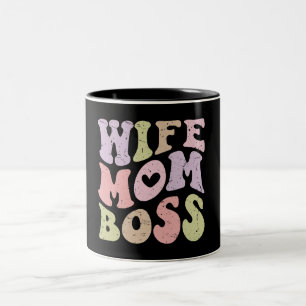 Tasse 2 Couleurs Femme Maman Patron Rétro Branchée Fête des mères N