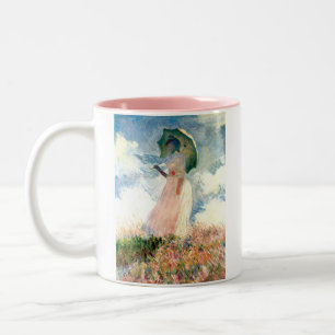Tasse 2 Couleurs Femme Monet avec un parasol face à gauche