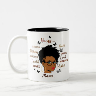 Tasse 2 Couleurs Femme noire personnalisée Fille Afro