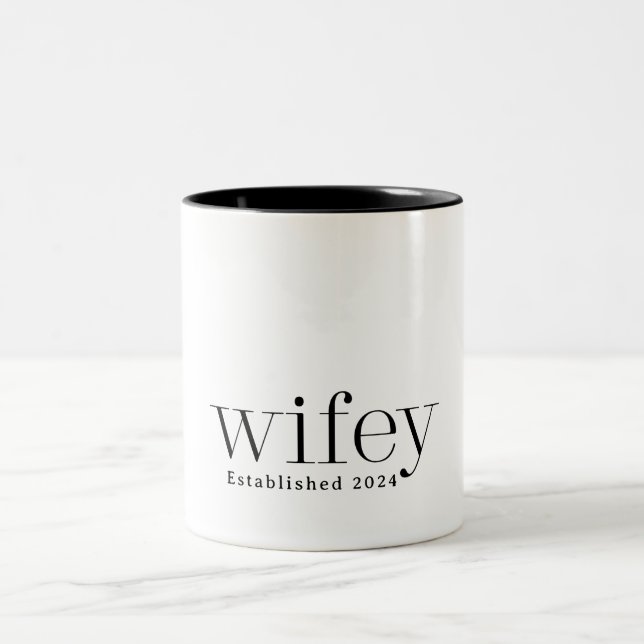 Tasse 2 Couleurs Femme Wifey moderne (Centre)