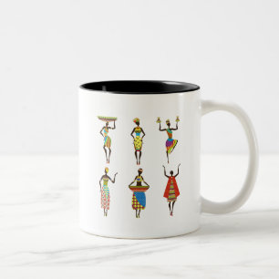 Tasse 2 Couleurs Femmes d'art tribal africaine mode ethnique coloré