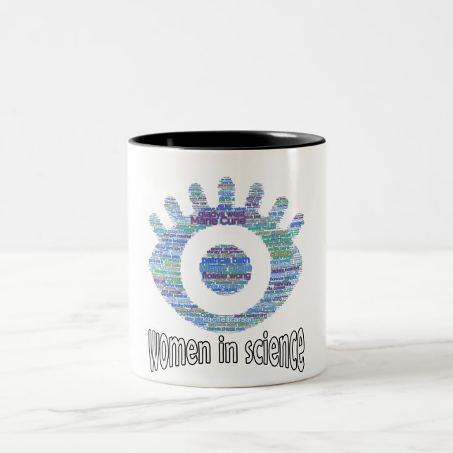 Tasse 2 Couleurs Femmes En Science Filles Oeil Mot Conception (Centre)