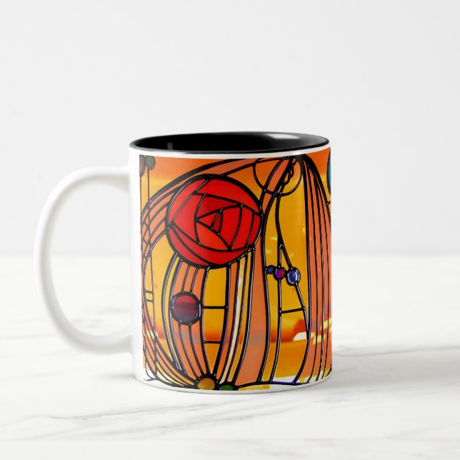 Tasse 2 Couleurs Fenêtre Charles Rennie Mackintosh (Gauche)
