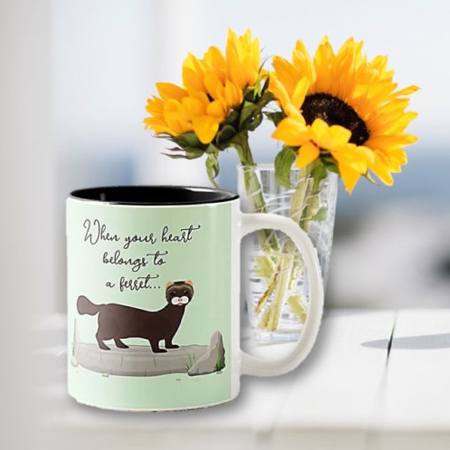 Tasse 2 Couleurs Ferret ! Cadeau mignon pour ami ferret amoureux! (Créateur téléchargé)