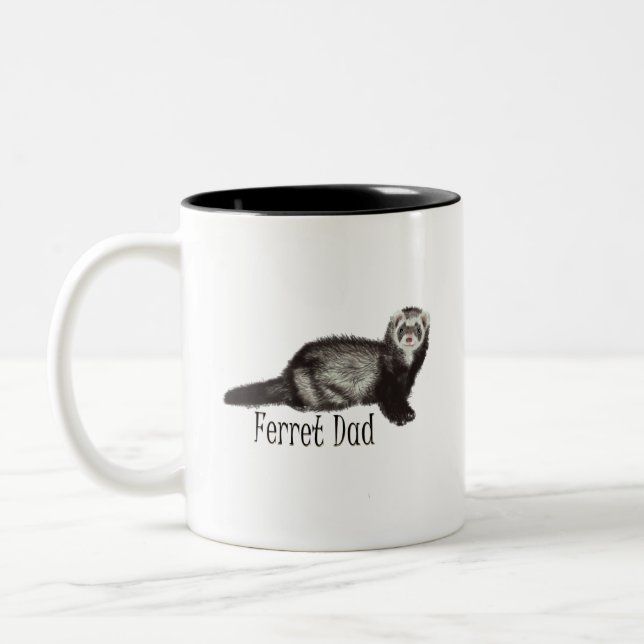 Tasse 2 Couleurs Ferret Papa Black Lettres avec Sable Ferret (Gauche)