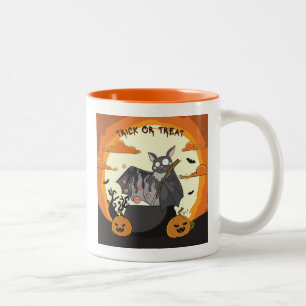 Tasse 2 Couleurs Fête Chauve-souris Halloween Mignonne et Effrayant