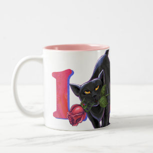 Tasse 2 Couleurs Fête de la Saint-Valentin au chat noir