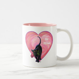 Tasse 2 Couleurs Fête de la Saint-Valentin au chat noir