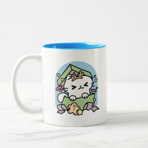 Tasse 2 Couleurs Fête de Noël avec Purr-ty Time Cat