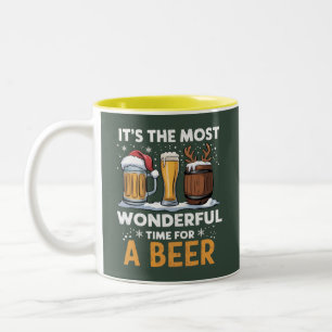 Tasse 2 Couleurs Fête de Noël de bière du Père Noël Boire Famille C