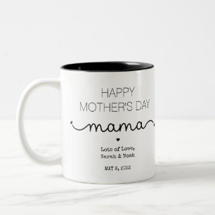 Tasse 2 Couleurs Fête des mères joyeuses sur mesure Mama Cadeaux