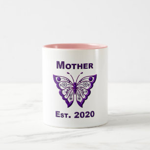 Tasse 2 Couleurs Fête des mères pour la mère "Est 2020"