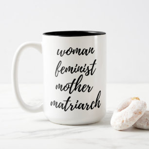 Tasse 2 Couleurs Fête des Mères Typographie Manuscrite Féministe No
