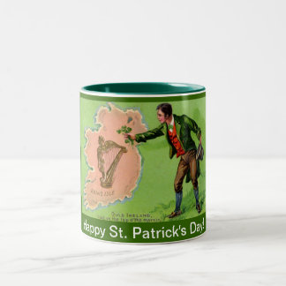 Tasse 2 Couleurs Fête vintage de la Saint Patrick Erin's Isle