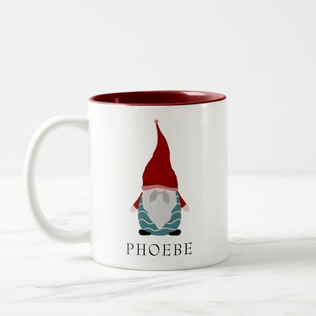 Tasse 2 Couleurs Fêtes de Noël Famille personnalisée (Gauche)