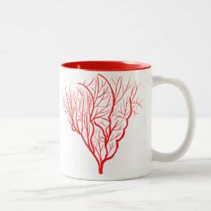 Tasse 2 Couleurs Feu corail mer nature thème art moderne