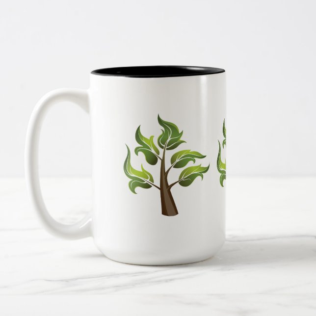 Tasse 2 Couleurs Feuille chic (Gauche)