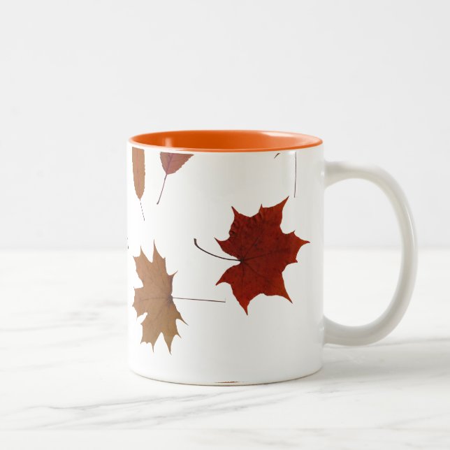 Tasse 2 Couleurs Feuille d'automne photographique de nature (Droit)