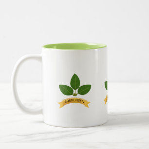 Tasse 2 Couleurs Feuilles de baie verte