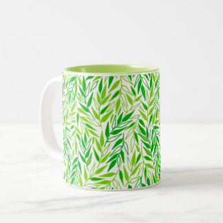 Tasse 2 Couleurs Feuilles de brindilles.