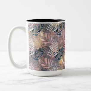 Tasse 2 Couleurs Feuilles de palmier, tropical, Botanique, feuilles