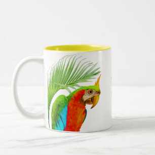 Tasse 2 Couleurs Feuilles Macaw & Palm