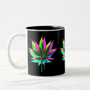 Tasse 2 Couleurs Feuilles Plantes sauvages - couleur néon + vos idé