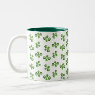 Tasse 2 Couleurs Feuilles succulents sur blanc