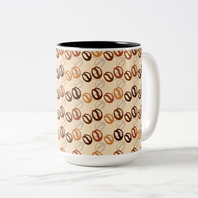 Tasse 2 Couleurs Fèves de café (Devant droit)