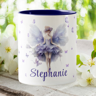 Tasse 2 Couleurs Février Violet Mois de naissance Floral Fleur Fée