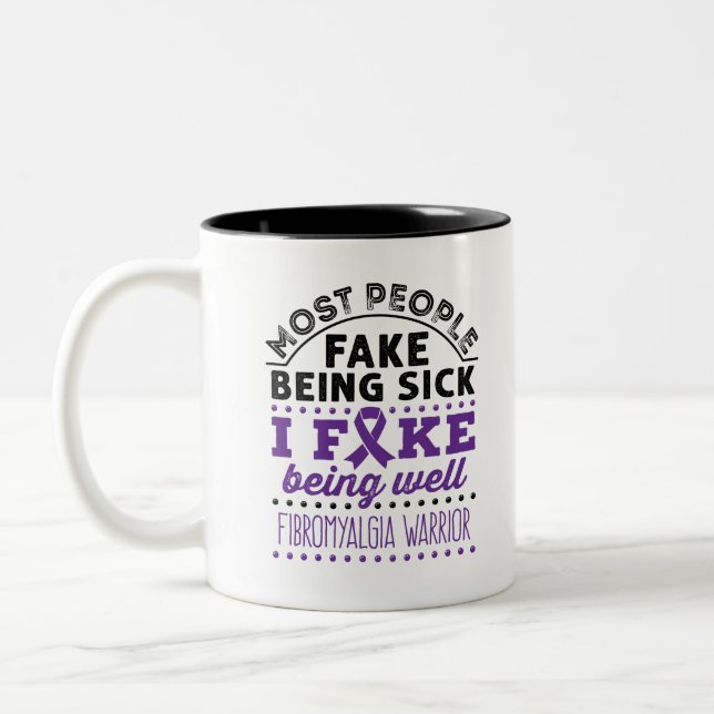 Tasse 2 Couleurs Fibromyalgia Warria : Le faux être (Gauche)