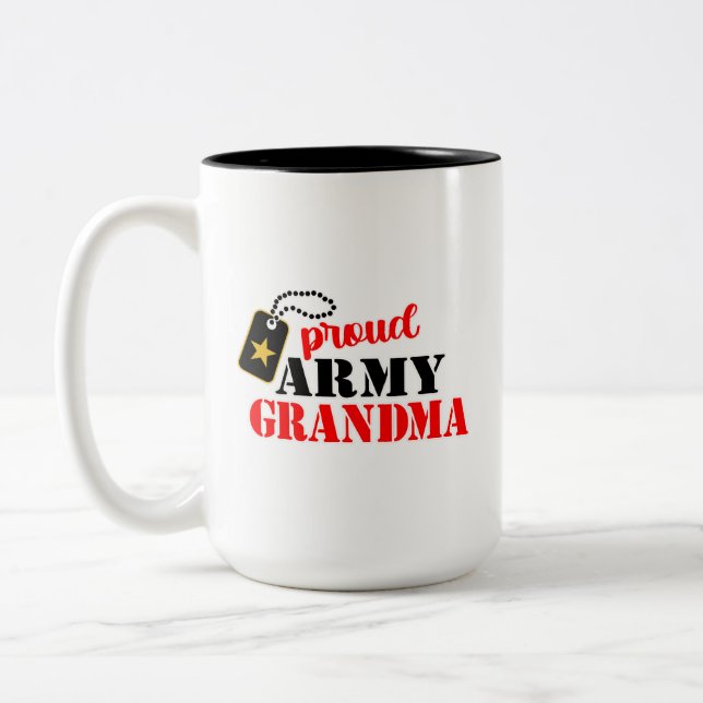 Tasse 2 Couleurs Fier café de l'armée grand-mère (Gauche)