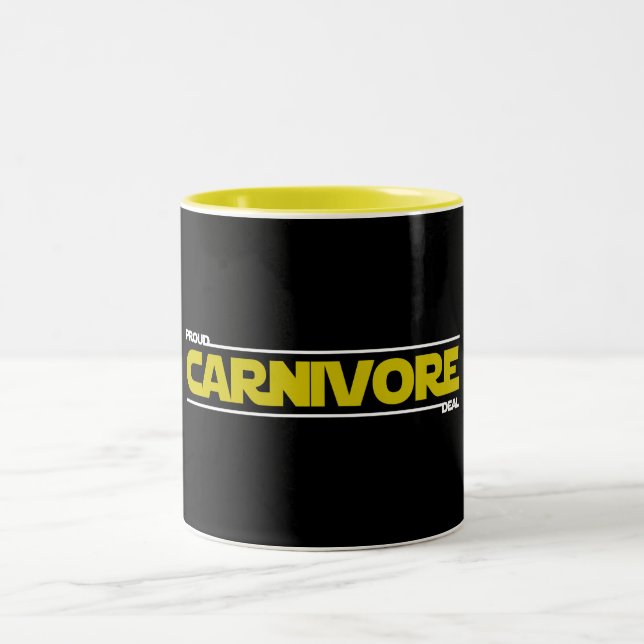 Tasse 2 Couleurs Fier Carnivore. Deal. (Centre)
