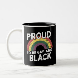 Tasse 2 Couleurs Fier d'être gay et mois de la fierté noire 2025