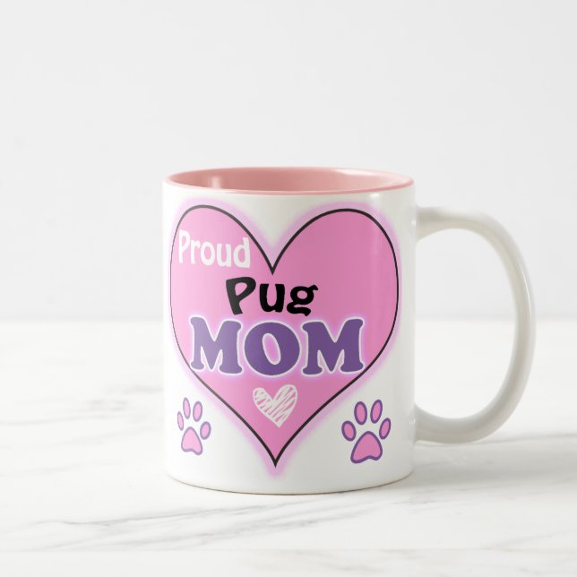Tasse 2 Couleurs Fier maman Carlin (Droit)