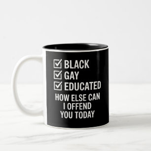 Tasse 2 Couleurs Fière fierté gay noire soutien aux droits LGBTQ