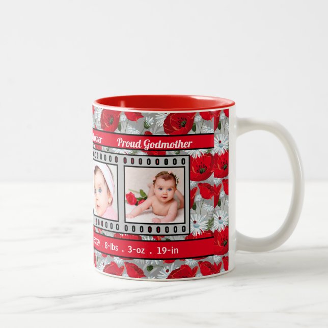 Tasse 2 Couleurs Fière nouvelle mère rouge pavots 4 Photo (Droit)