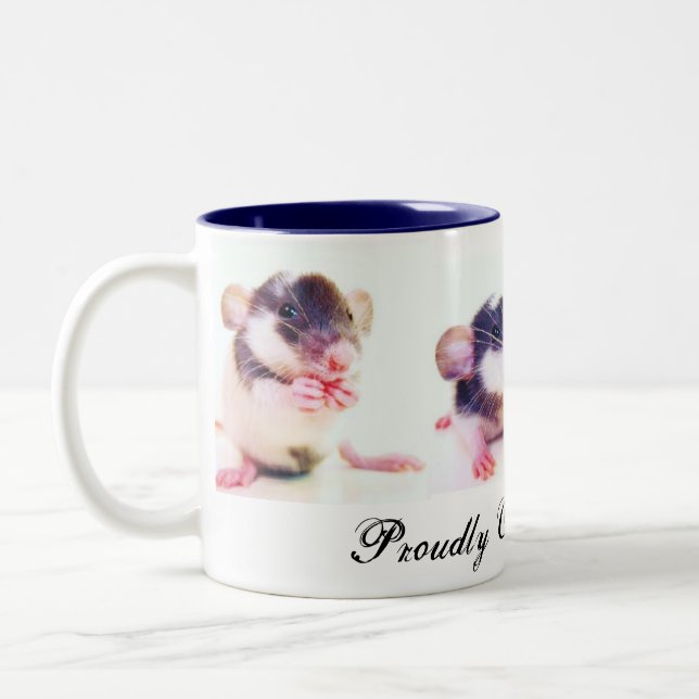 Tasse 2 Couleurs Fièrement possédé par des rats ! (Gauche)