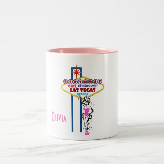 Tasse 2 Couleurs Fille D'Anniversaire De Fabulous Las Vegas SHOWGIR (Centre)