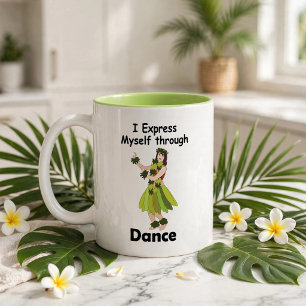 Tasse 2 Couleurs Fille danseuse de hula s'exprimant à travers la da