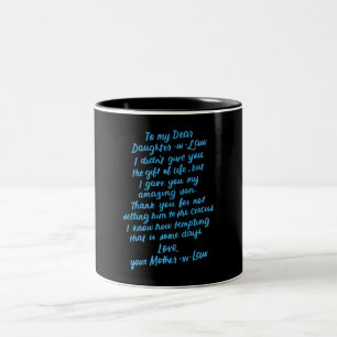 Tasse 2 Couleurs Fille drôle en droit à ma chère fille en droit