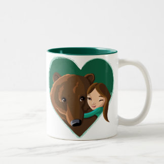 Tasse 2 Couleurs Fille et ours